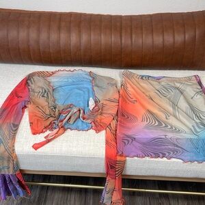 Mesh Mini Beach Coverup Set